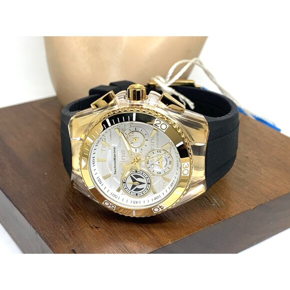 Technomarine Women\'s Watch TM-118136 Quartz Silver Dial Black Rubber Strap 40mm main image 9